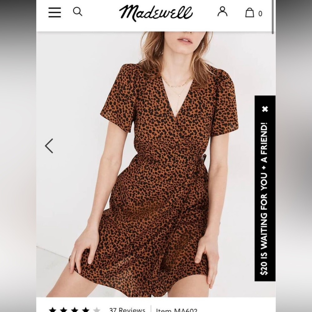 Madewell Leopard Print Mini Wrap Dress